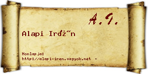 Alapi Irén névjegykártya
