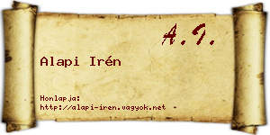 Alapi Irén névjegykártya